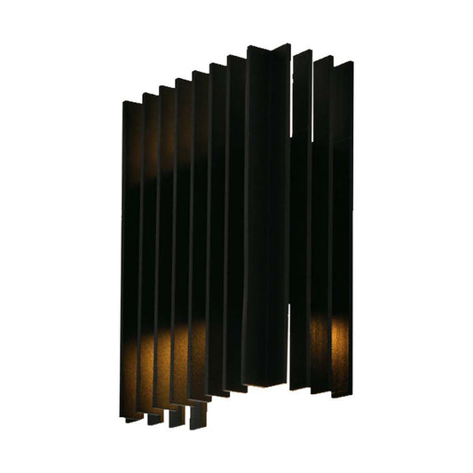 2*12W LED Outdoor Wall Light (W141*D65*H200mm) 4000K Black Body IP65
