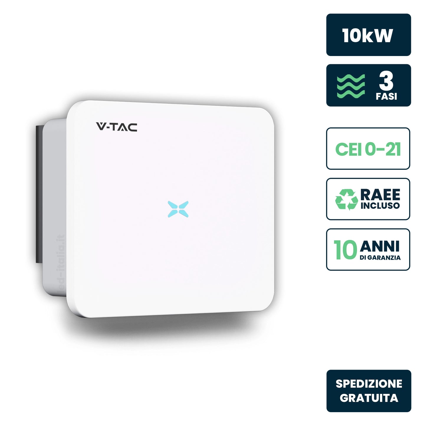 Inverter Fotovoltaico di Rete On-Grid INVT XG Series Trifase 10kW, Doppio MPPT, CEI 0-21, Garanzia 10 Anni IP66