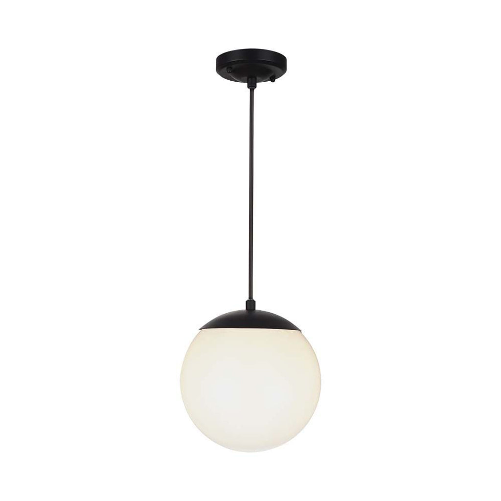 Ceiling Hanging Lamp 1*E27 Matt Black Opal Plastic C Ball