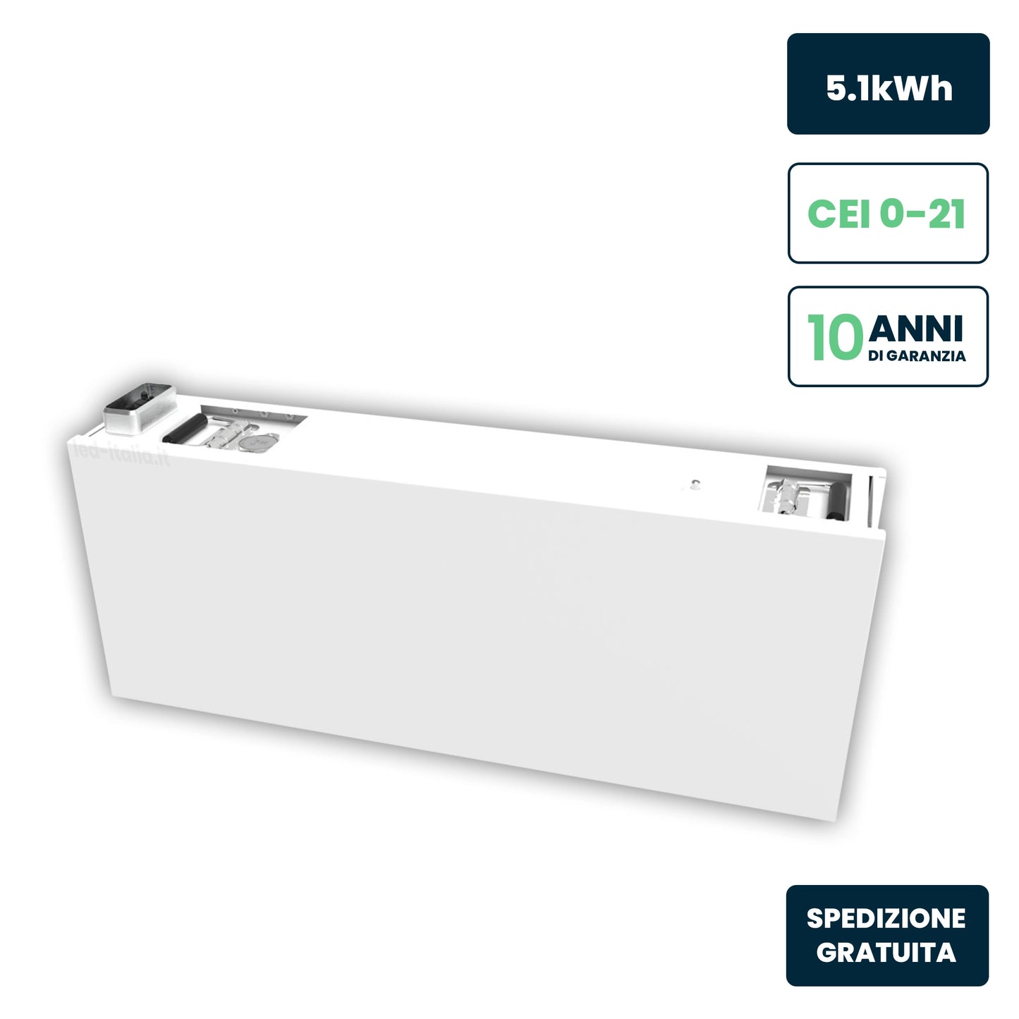 Batteria di Accumulo Hiconics HiEnergy (Midea) Aggiuntiva Monofase 5kWh LFP IP65 ad Alta Tensione per espansione Inverter Hiconics HiEnergy Monofase ALL-IN-ONE