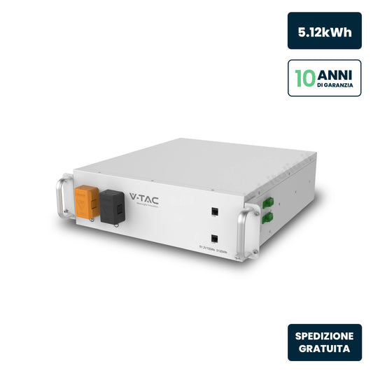 Batteria di Accumulo HV Rack 5.12kWh LFP 51.2V 100Ah 100A Bianca
