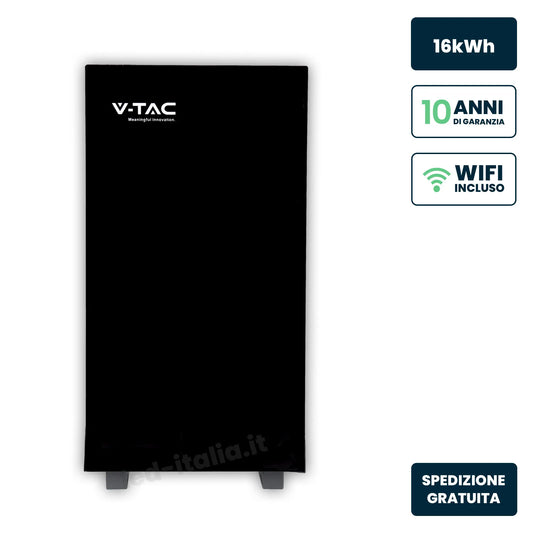 Batteria Accumulo LV 16.07kWh LFP 51.2V 314Ah 150A WiFi BMS Nera CEI 0-21