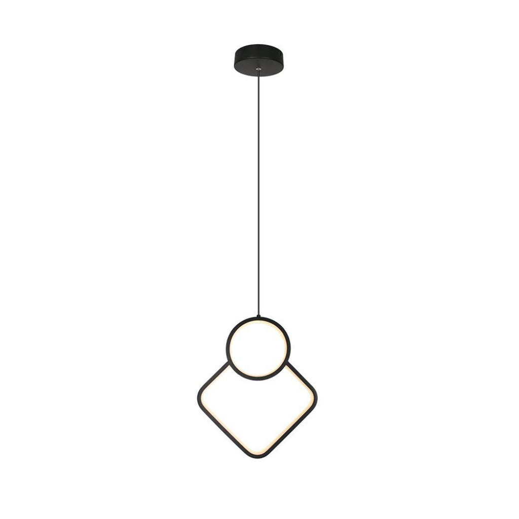 12W LED Designer Metal Hanging Lamp 280*1800MM Black Body 4000K