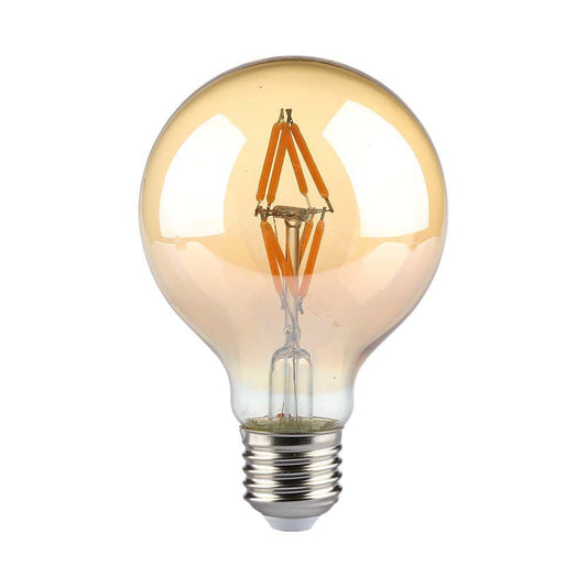 4W G80 LED Filament Bulb Amber Glass 2200K E27