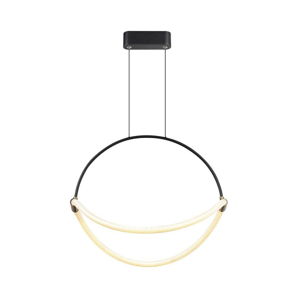 16W Modern LED Pendant Chandelier with an Elegant and Minimalist Design 500x160x1700mm Matt Black Color 3000K