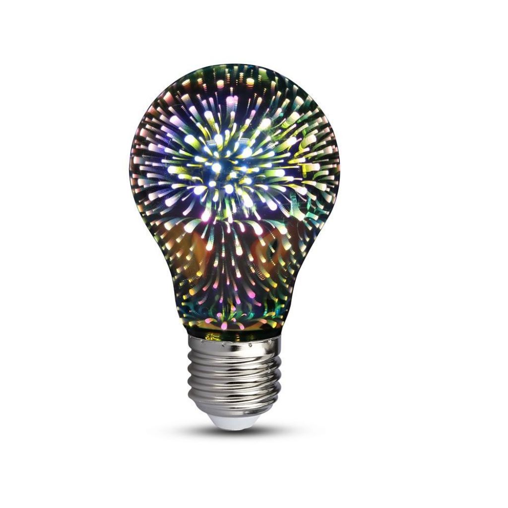 LED Bulb - 3W E27 Filament 3D A60 3000K