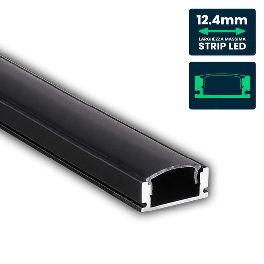 LED Strip Mounting Kit with Diffuser Aluminum 2000*17.4*7mm Black Housing