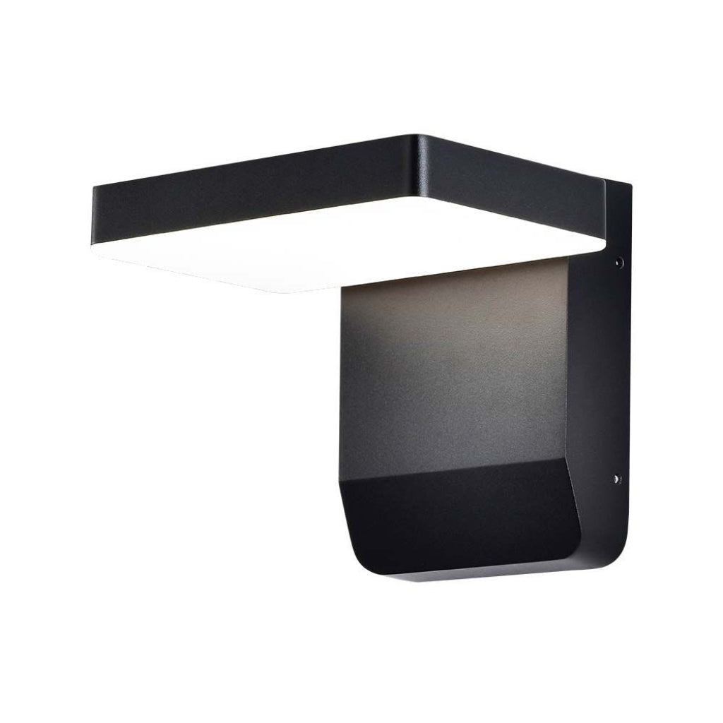 17W LED Wall Light 3000K Black Body Square IP65