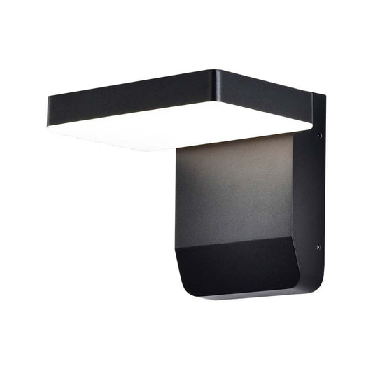 17W LED Wall Light 4000K Black Body Square IP65