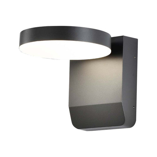 17W LED Wall Light 3000K Black Body Round IP65