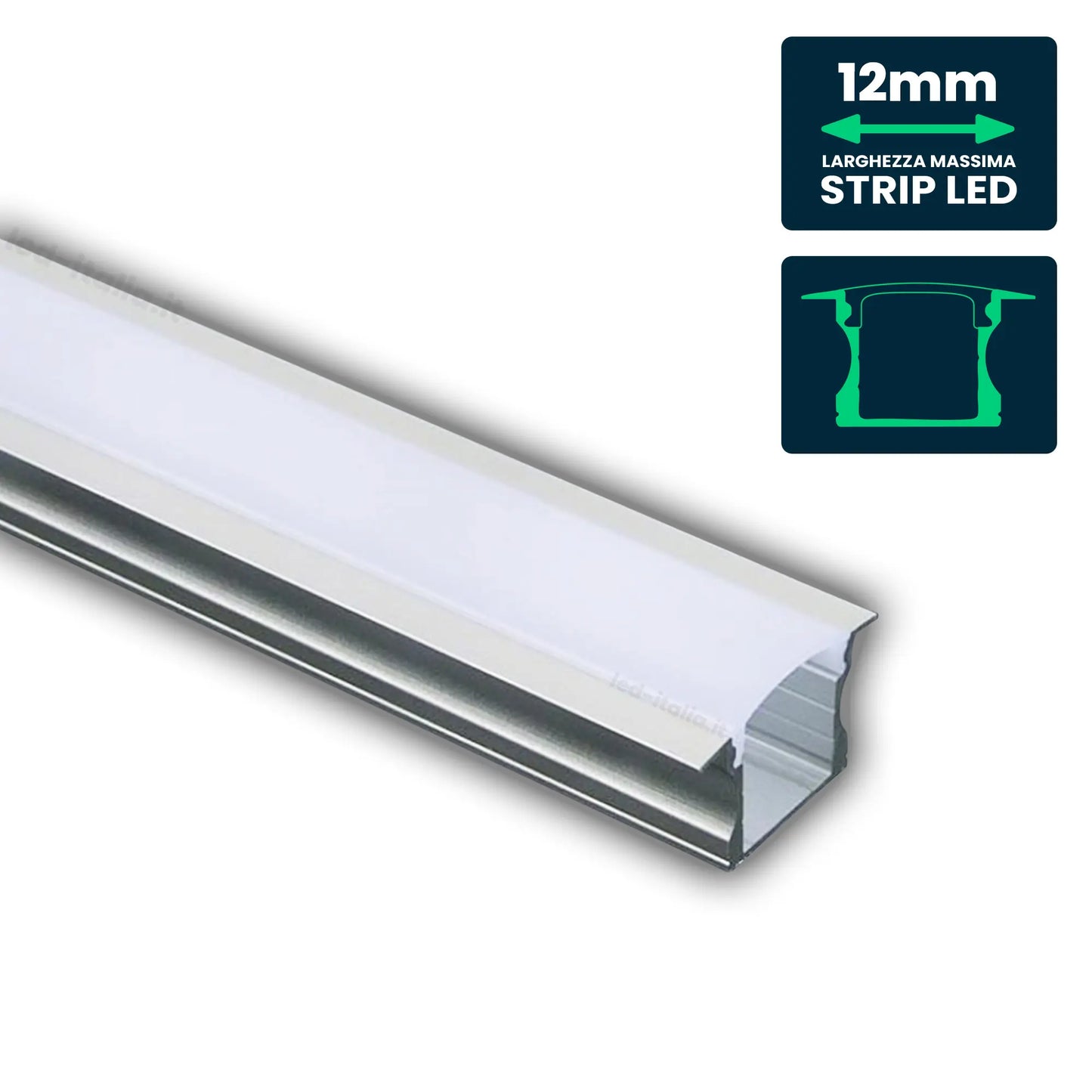 LED Strip Mounting Kit with Diffuser Aluminum 2000* 23*15.5mm Milky