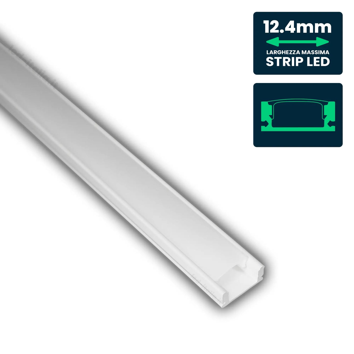 LED Strip Mounting Kit with Diffuser Aluminum2000* 17.4*7mm White Housing