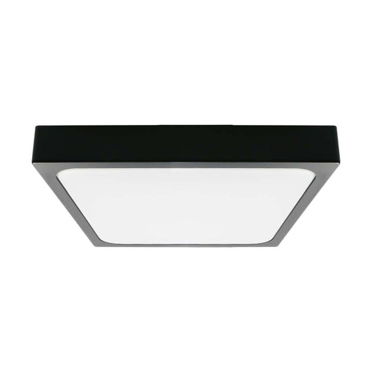 30W LED Dome Light 6500K Square,Black Frame IP44
