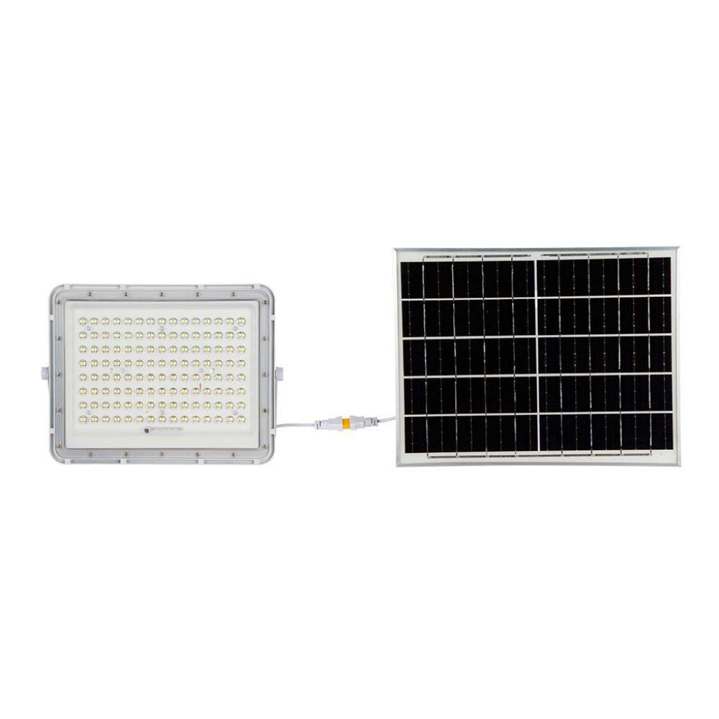 20W LED Solar Floodlight 6400K Replaceable Battery 3m Wire White Body