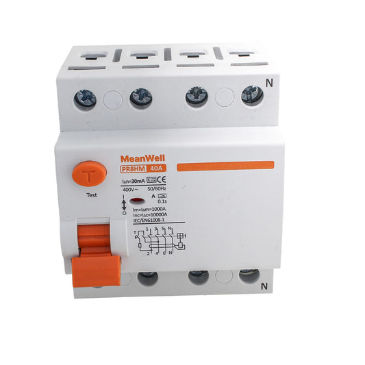 Differenziale Puro MeanWell Tipo A 3P+N 4M 10kA 30mA 40A AC 400V