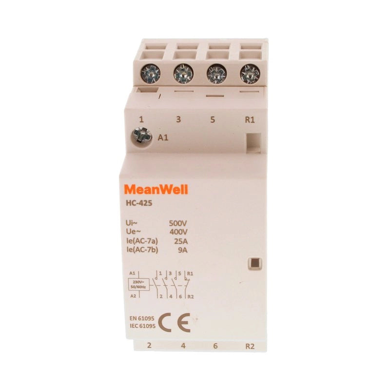 Contattore MeanWell 4P 2M 3NO+1NC 25A AC 230V IP20