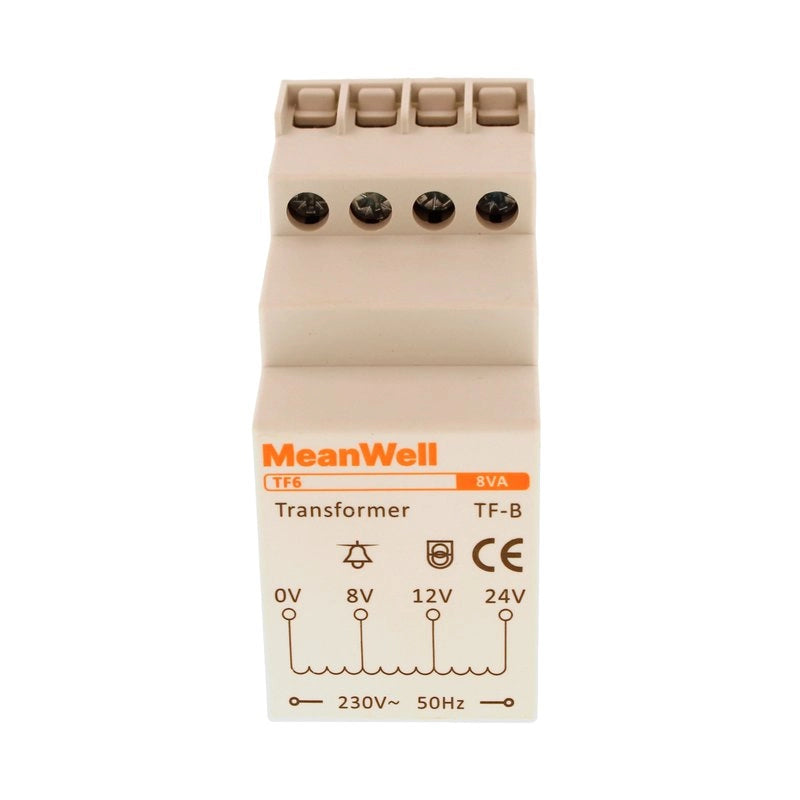 Trasformatore Campanello MeanWell Tipo B 2M 8V 12V 24V AC AC 230V IP20 IEC61588