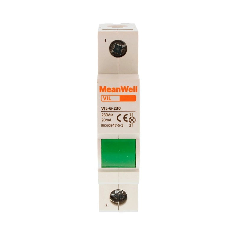 Indicatore LED Verde MeanWell 1 Polo 1M 230V AC IP20 IEC60947