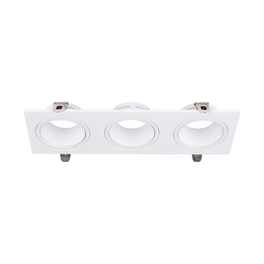 GU10 3 Head Spotlight Fitting Iron+PC White+White