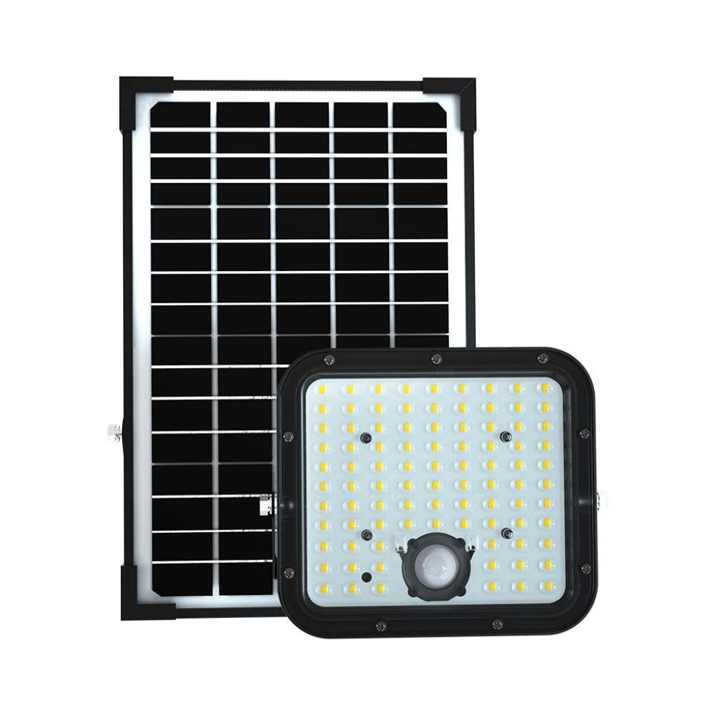 30W LED Solar Floodlight LiFePo Battery Black 6000K