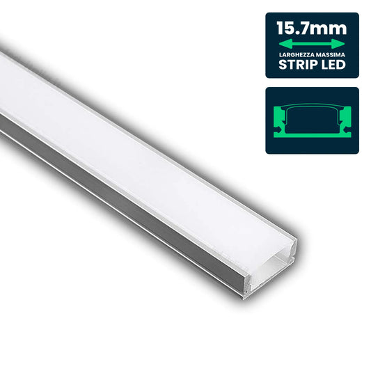 Led Strip Mounting Kit With Diffuser Aluminum 2000* 17.4*7MM Milky