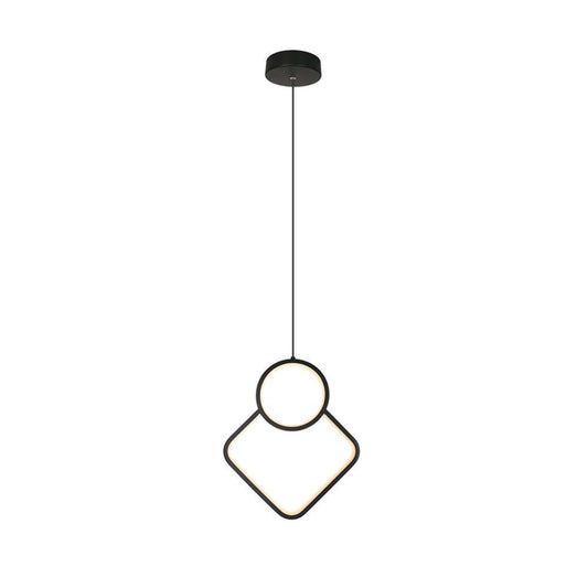 12W LED Designer Metal Hanging Lamp 280*1800MM Black Body 4000K