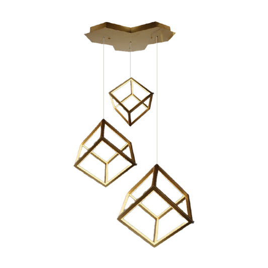 46W LED Designer Hanging Light ( L56*W48.5*156CM) 3000K Gold Body