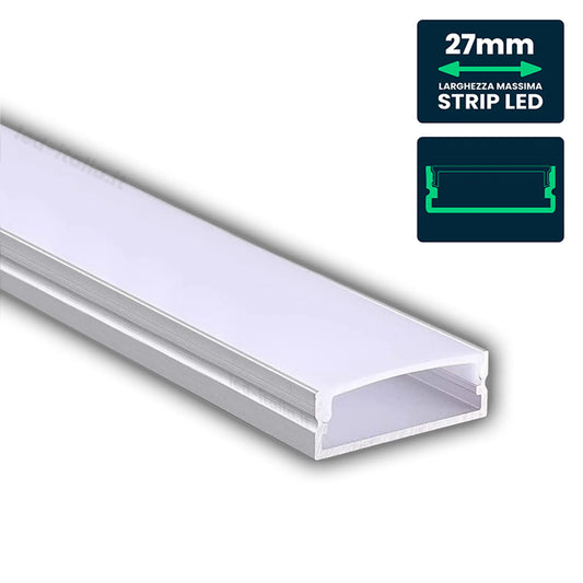 Led Strip Mounting Kit With Diffuser Aluminum 2000*30*10mm Silver Body