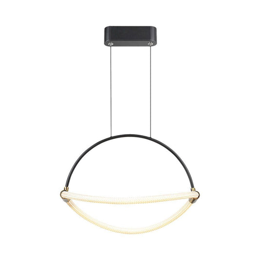 12W Modern LED Pendant Chandelier with an Elegant and Minimalist Design 400x160x1650mm Matt Black Color 4000K