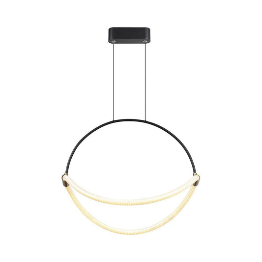 16W Modern LED Pendant Chandelier with an Elegant and Minimalist Design 500x160x1700mm Matt Black Color 3000K