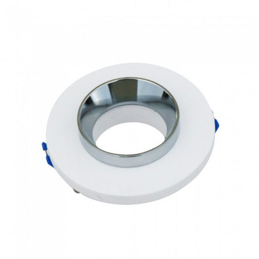 GU10 Fitting Gypsum Metal Recessed Light with Chrome Bottom Round