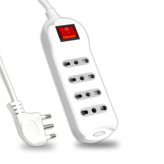 4 Pos Con Interruttore Luminoso 10/16A Bipasso Con Attacco a Parete 250V~Max:3500W Cavo H05VV-F 3G1.0mmX1.5m Con Spina 16A 2P+T