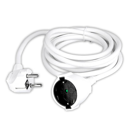 Extension Cord (3G 1.5mm 2 X 3m ) 10/16A , Polybag + Card White