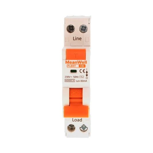 Magnetotermico Differenziale MeanWell Tipo AC Curva C 1P+N 1M 6kA C6A AC 230V