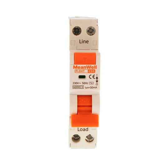 Magnetotermico Differenziale MeanWell Tipo AC Curva C 1P+N 1M 6kA C10A AC 230V