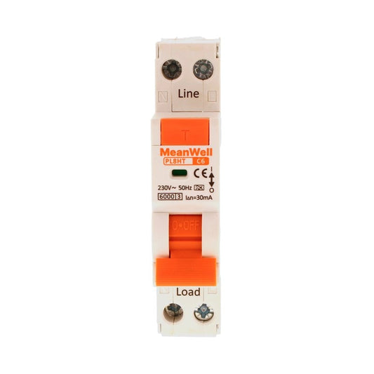 Magnetotermico Differenziale MeanWell Tipo A Curva C 1P+N 1M 6kA C6A AC 230V
