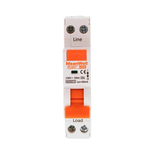 Magnetotermico Differenziale MeanWell Tipo A Curva C 1P+N 1M 6kA C25A AC 230V