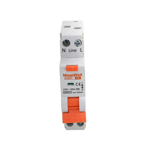 Interruttore Magnetotermico Differenziale Tipo A Curva C 1P+N 1M 6kA 10mA Per Zone Umide C6A AC 230V IP20 IEC61009-1