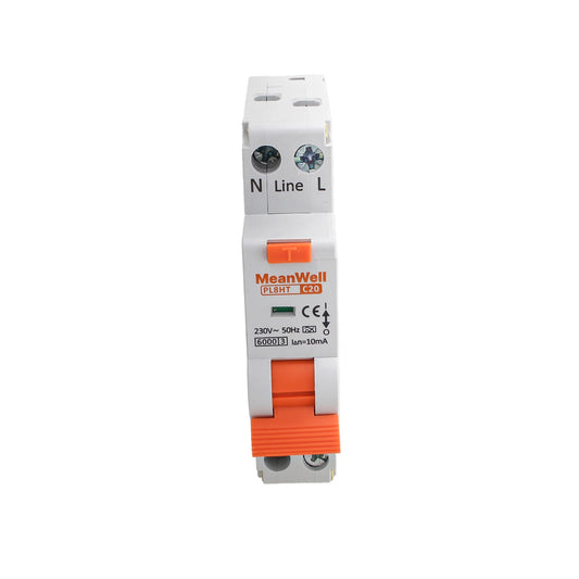 Interruttore Magnetotermico Differenziale Tipo A Curva C 1P+N 1M 6kA 10mA Per Zone Umide C20A AC 230V IP20 IEC61009-1