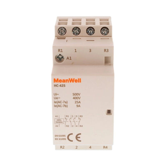 Contattore MeanWell 4P 2M 2NO+2NC 25A AC 230V IP20