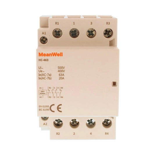 Contattore MeanWell 4P 3M 2NO+2NC 63A AC 400V IP20