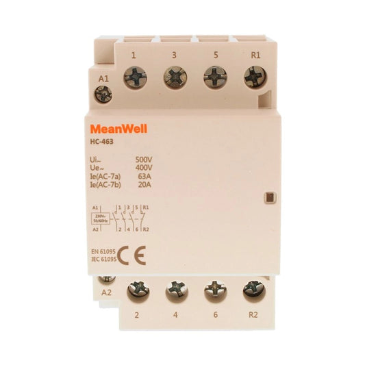 Contattore MeanWell 4P 3M 3NO+1NC 63A AC 400V IP20