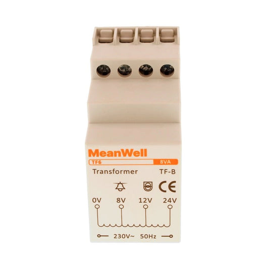 Trasformatore Campanello MeanWell Tipo B 2M 8V 12V 24V AC AC 230V IP20 IEC61588