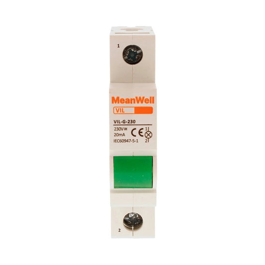 Indicatore LED Verde MeanWell 1 Polo 1M 230V AC IP20 IEC60947