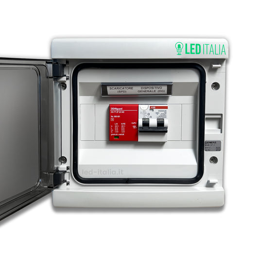 Quadro AC Monofase 4kW 20A 230V 8 Moduli Differenziale + SPD ABB / DEHN IP65