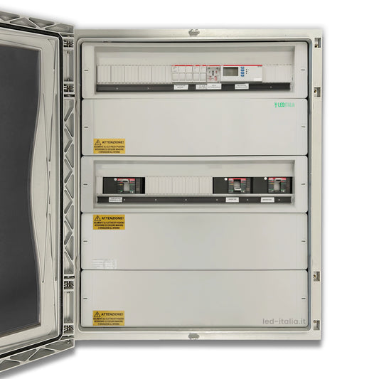 Quadro AC Trifase 100kW Doppio Inverter 160A 400V 140 Moduli Differenziale Tarabile + SPI CEI 0-21 ABB / DEHN IP65