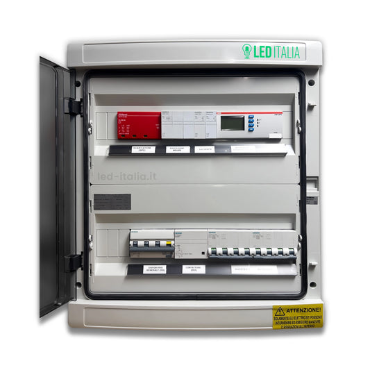 Quadro AC Trifase 20kW Doppio Inverter 32A 400V 36 Moduli Differenziale + SPD + Entra/Esci + Sgancio + Portafusibili + SPI CEI 0-21 ABB / DEHN IP65