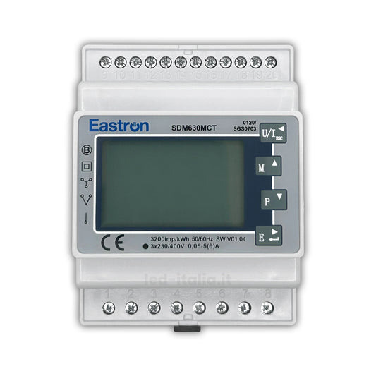 Meter Trifase Eastron con CT Esterno e RS485 Modbus, Contatore Bidirezionale per Sistemi Fotovoltaici con Inverter Deye e Solis, Controllo Energetico e Misurazione Precisa